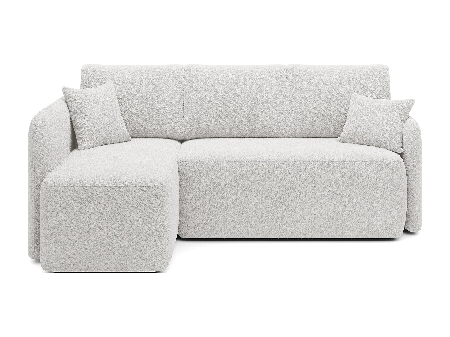 Petit canapé d'angle en tissu convertible avec coffre Takin 206cm-Blanc-angle gauche