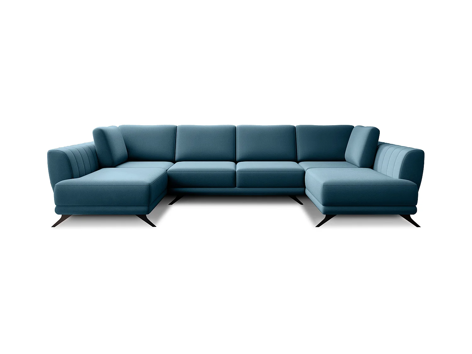 Canapé panoramique LARGOS – Tissu-Gris foncé chiné