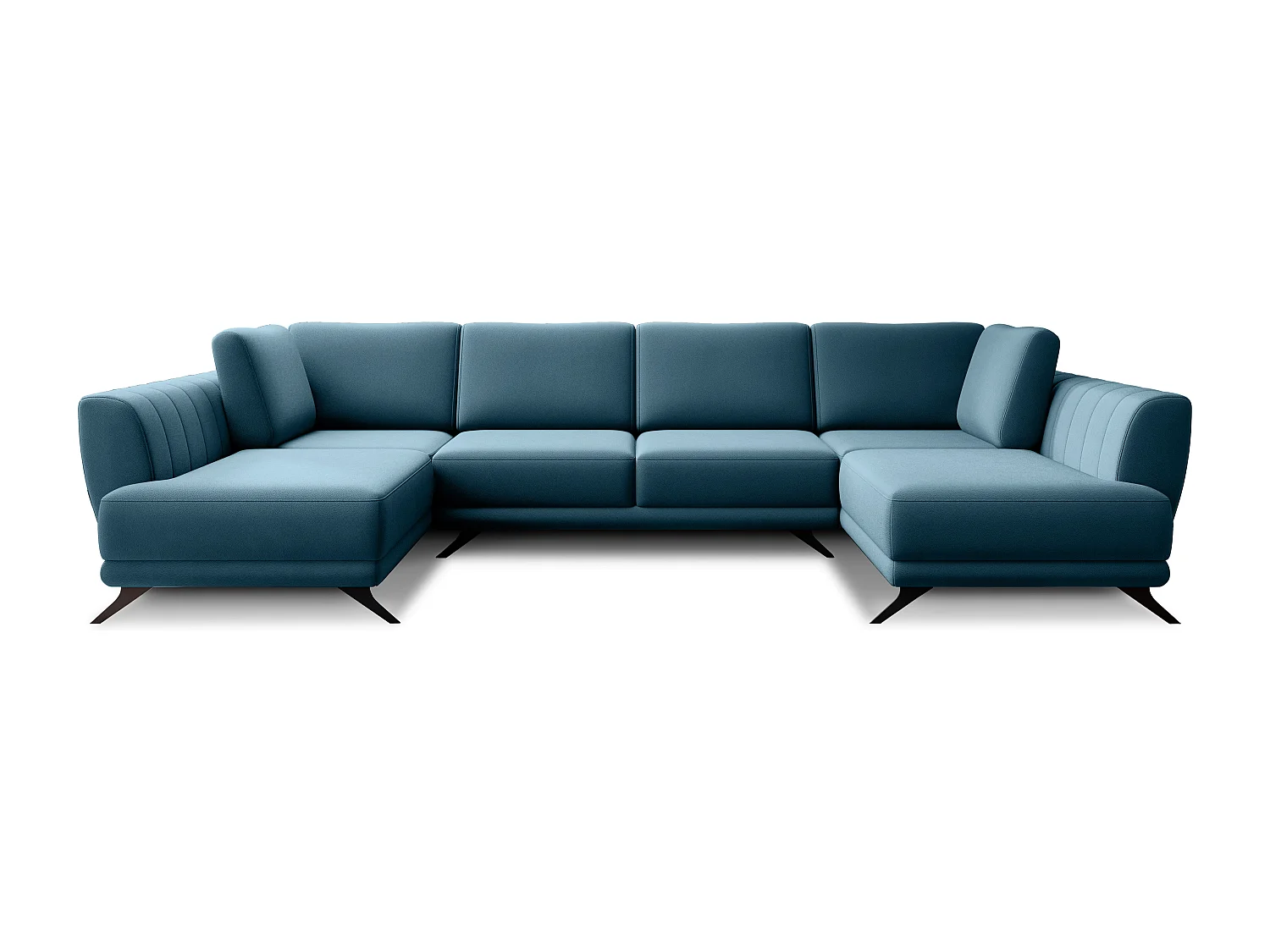 Canapé panoramique LARGOS – Tissu-Gris foncé chiné