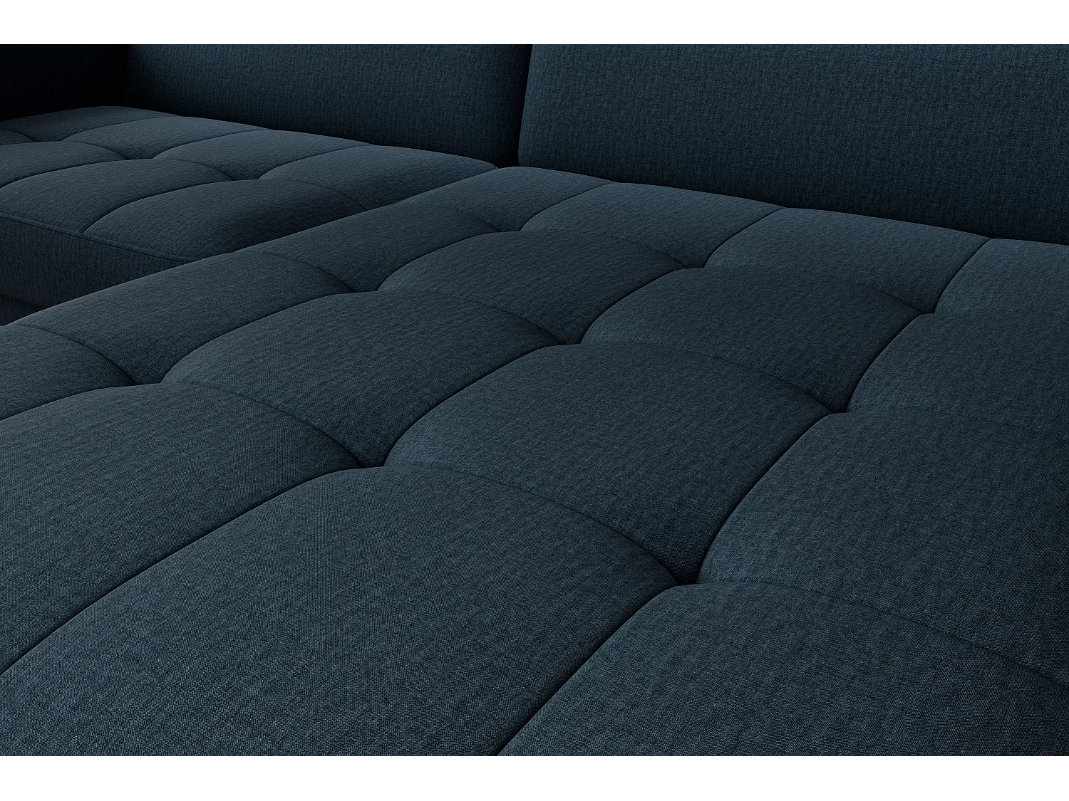 Petit canapé d’angle convertible tissu Kunder-Bleu pétrole-angle droit