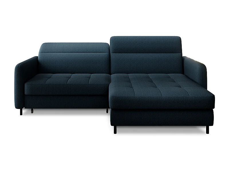 Petit canapé d’angle convertible tissu Kunder-Bleu pétrole-angle droit