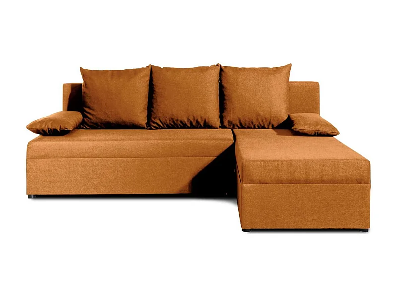 Canapé convertible angle réversible tissu camel Gary 206cm