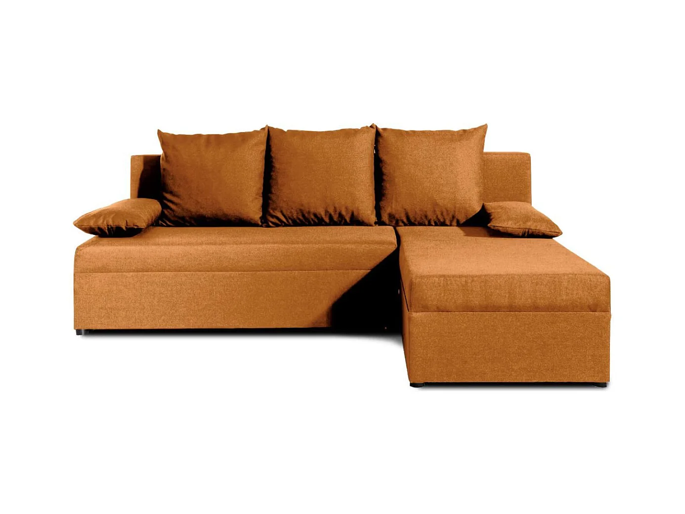 Canapé convertible angle réversible tissu camel Gary 206cm