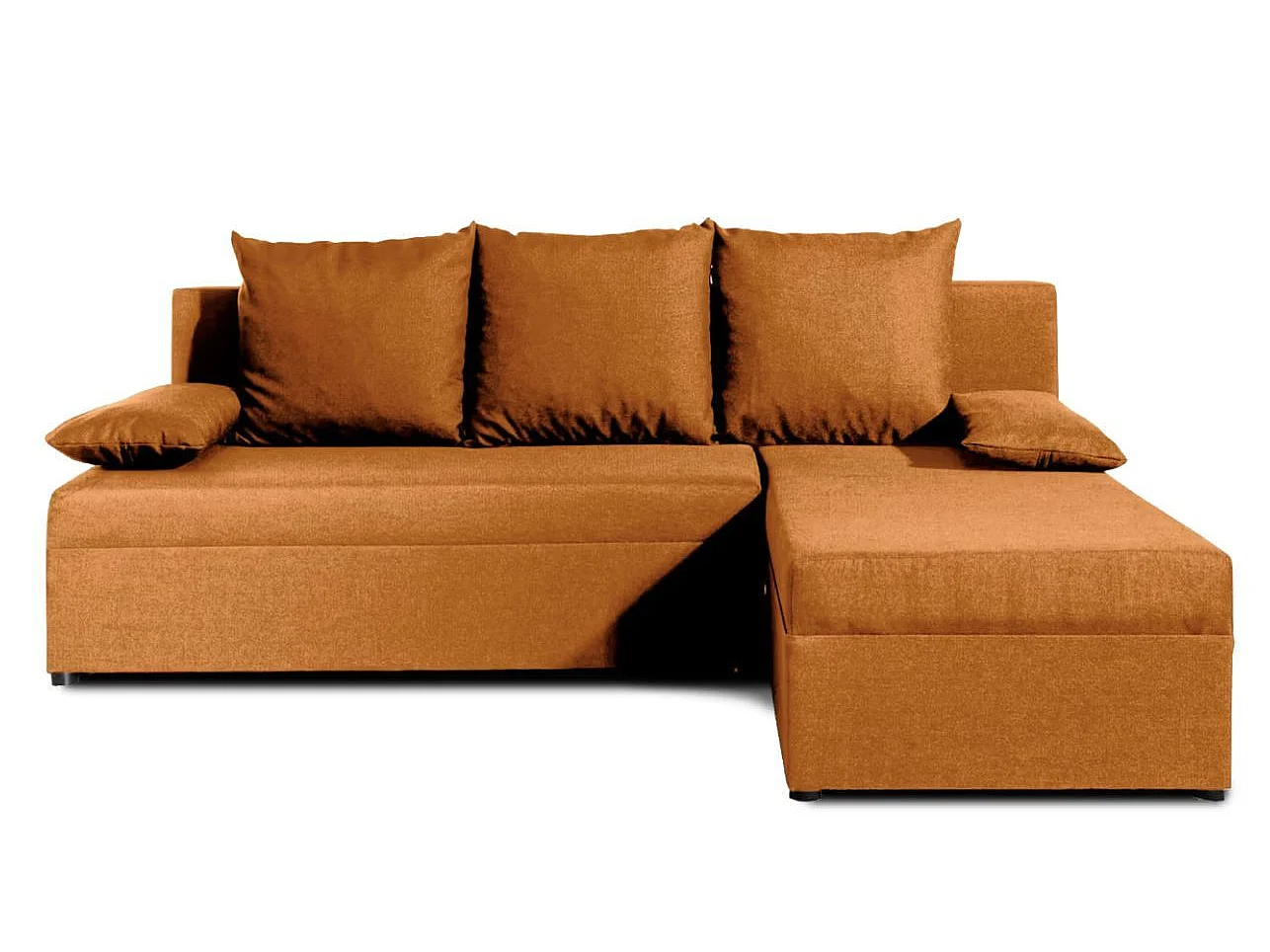 Canapé convertible angle réversible tissu camel Gary 206cm