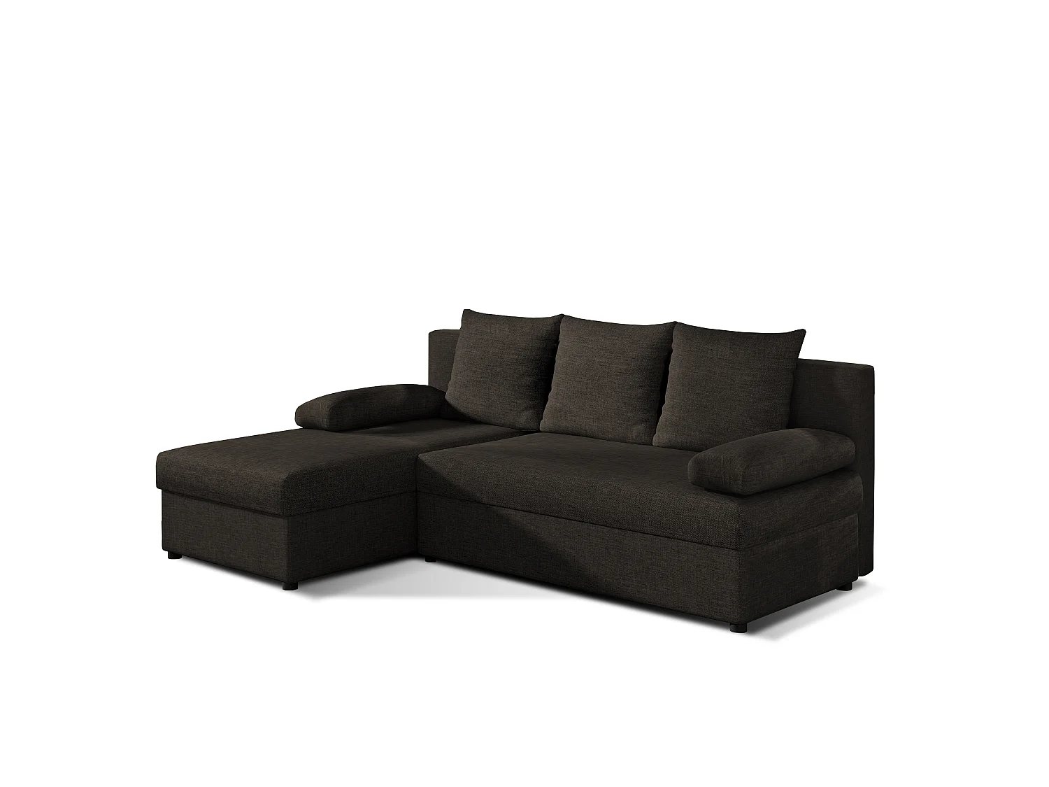Canapé convertible angle réversible tissu camel Gary 206cm