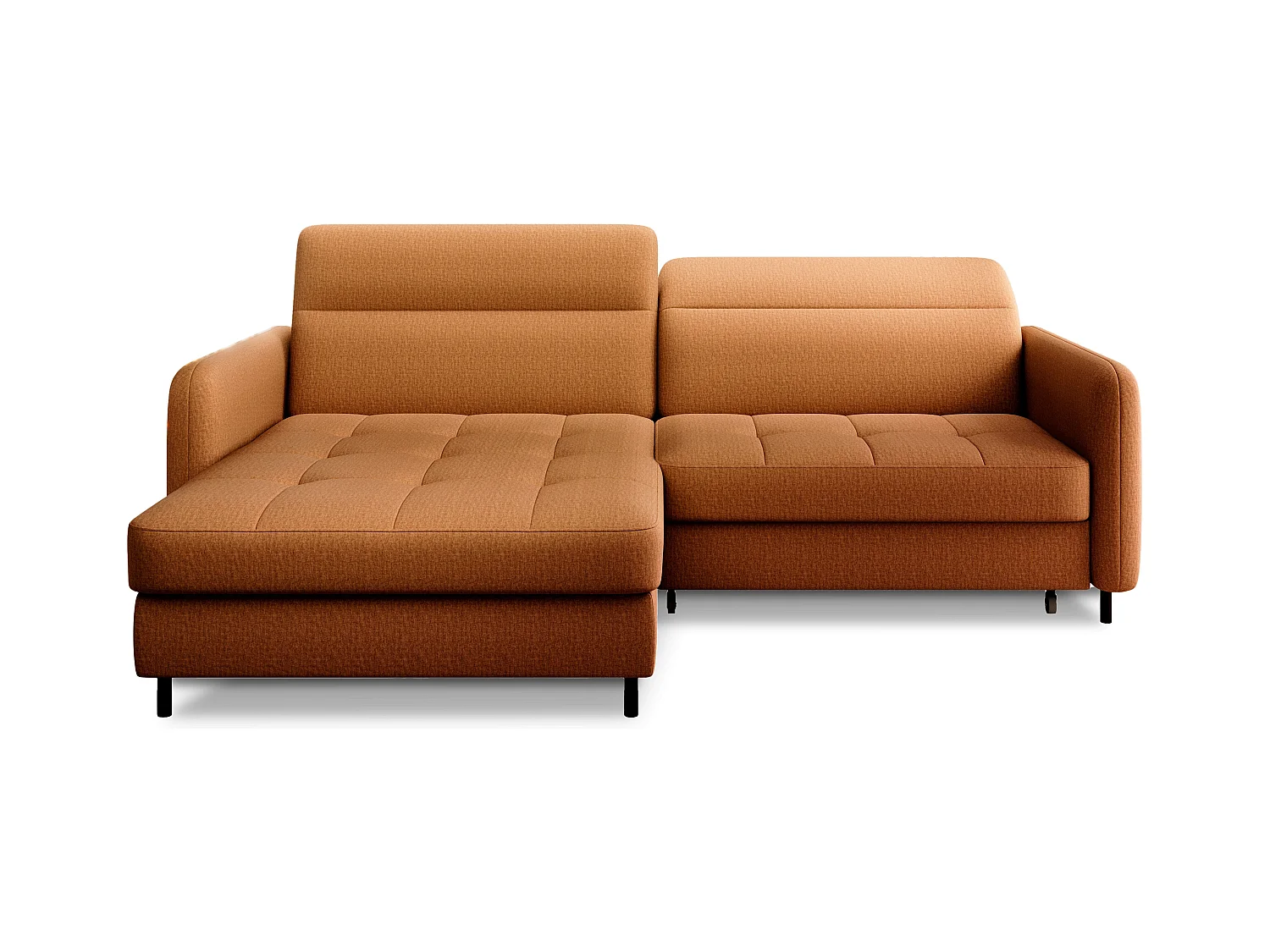 Petit canapé d’angle convertible tissu Kunder-Orange-angle gauche