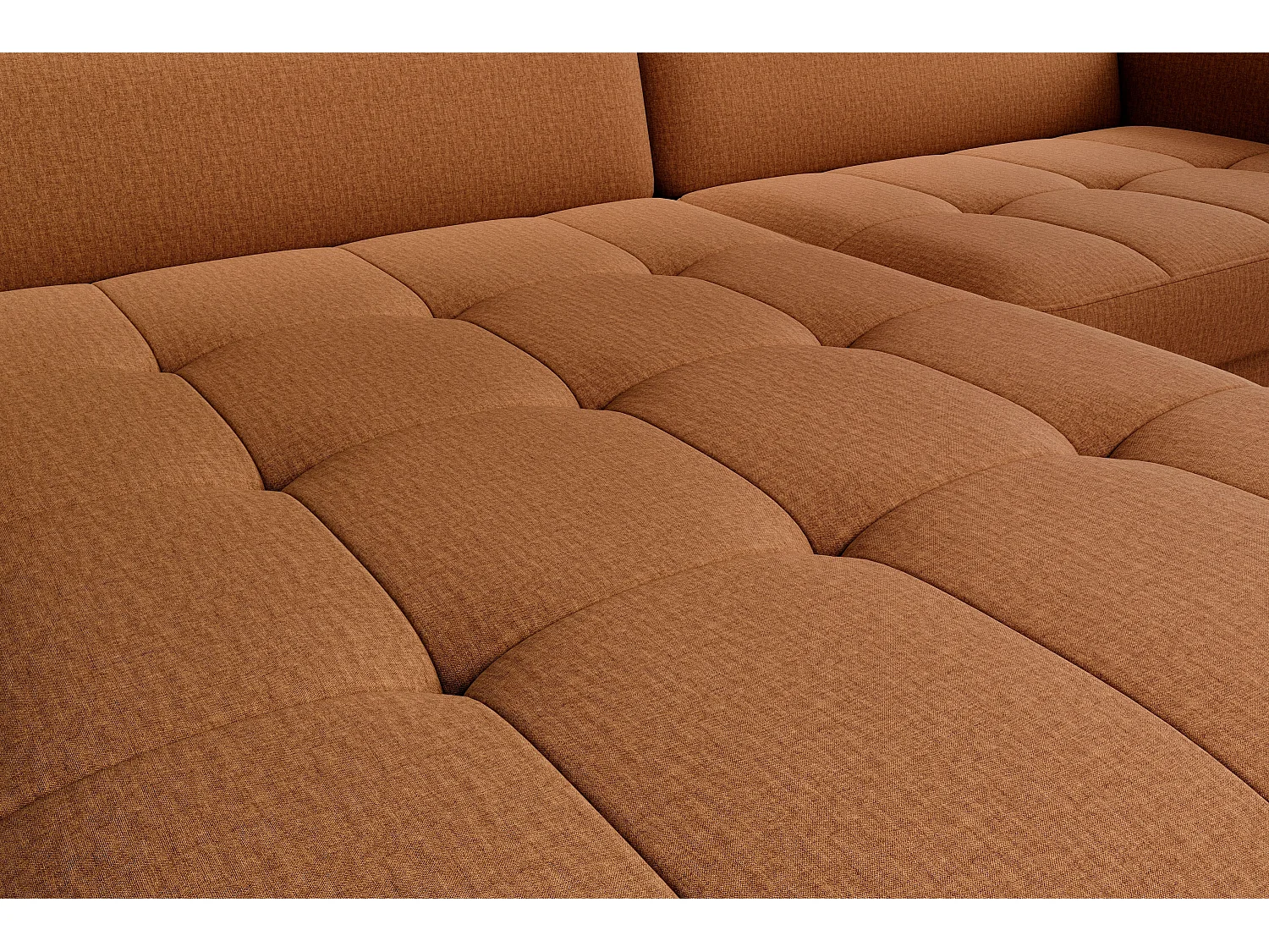 Petit canapé d’angle convertible tissu Kunder-Orange-angle gauche