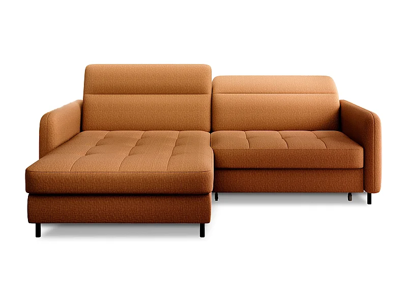 Petit canapé d’angle convertible tissu Kunder-Orange-angle gauche