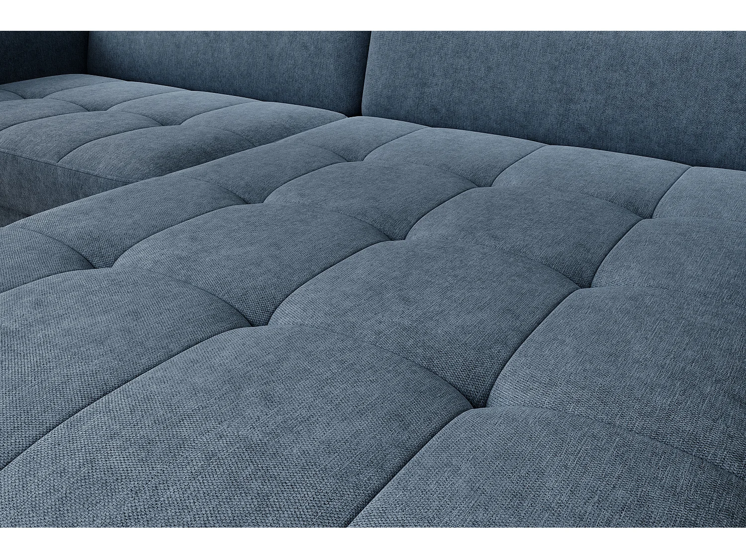 Petit canapé d’angle convertible tissu Kunder-Bleu turquin-angle droit