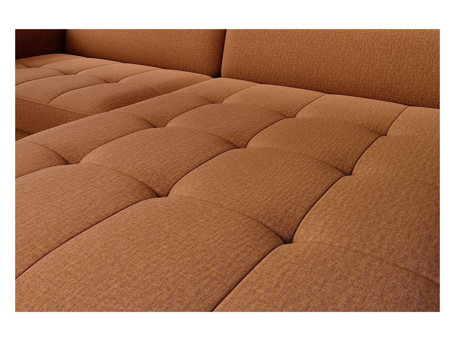 Petit canapé d’angle convertible tissu Kunder-Orange-angle droit