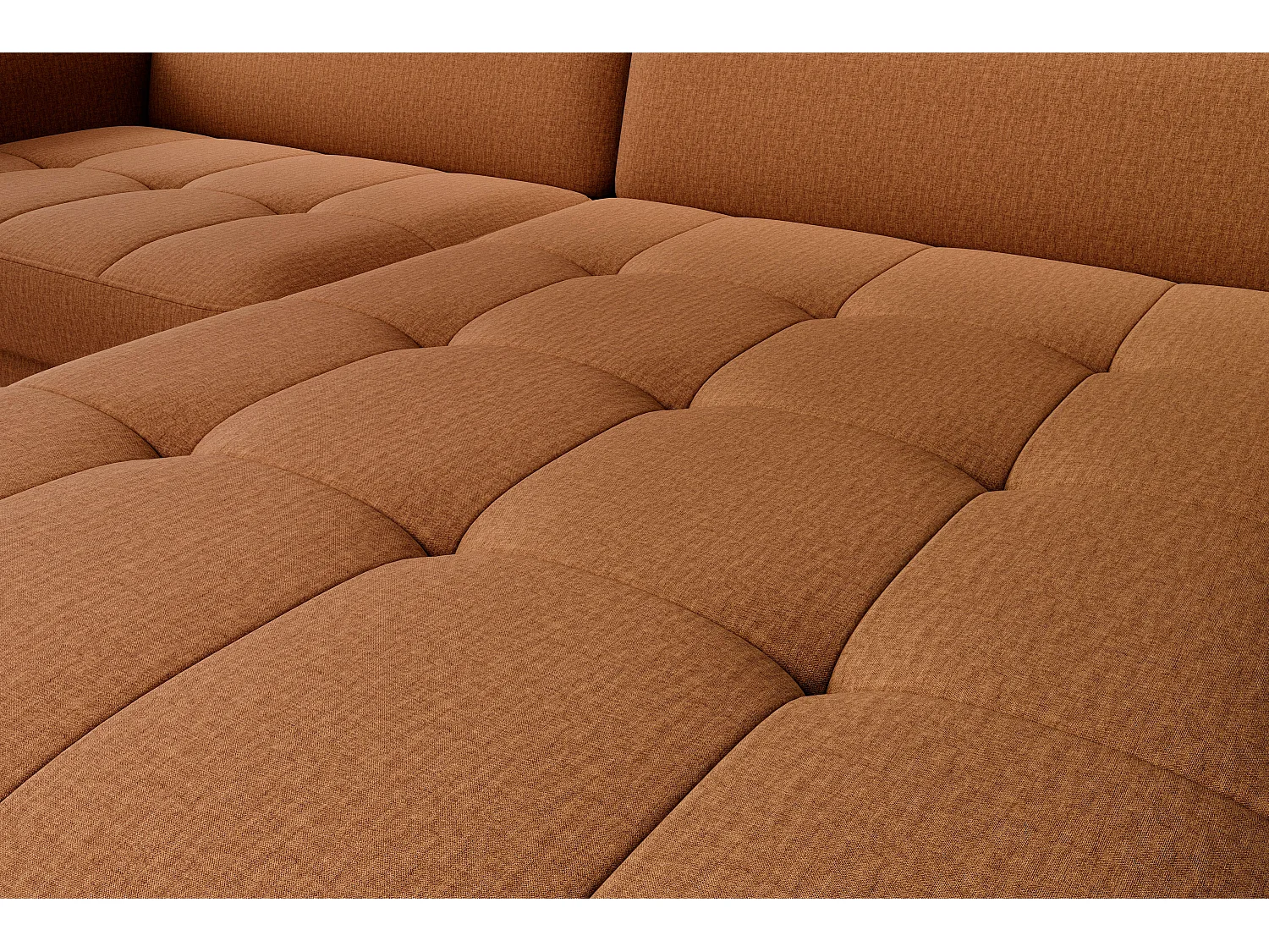 Petit canapé d’angle convertible tissu Kunder-Orange-angle droit