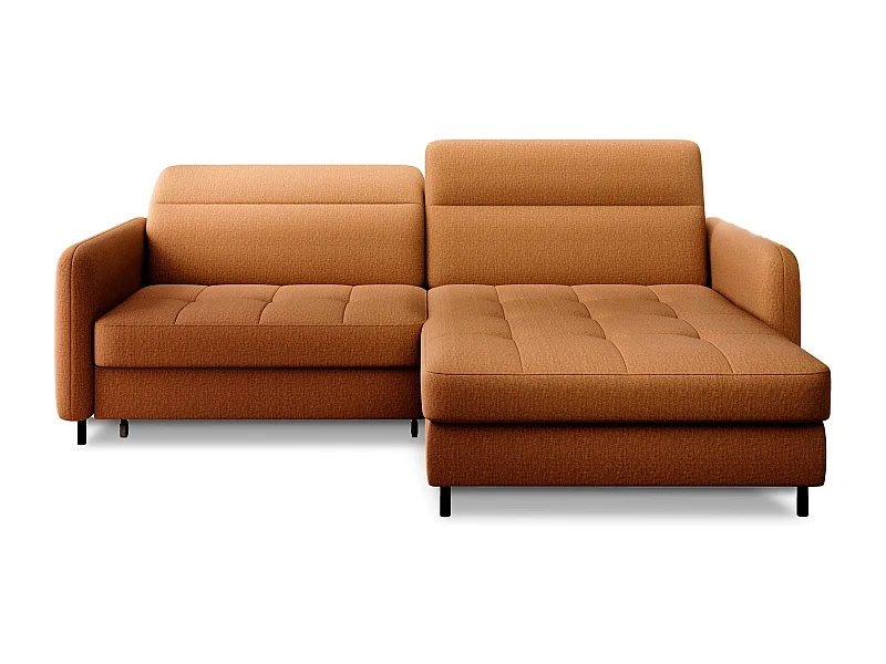 Petit canapé d’angle convertible tissu Kunder-Orange-angle droit