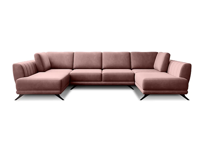 Canapé panoramique LARGOS – Tissu-Rose poudré