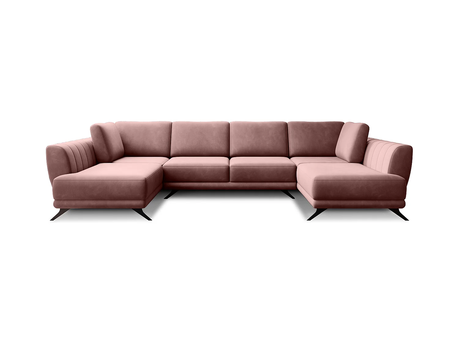 Canapé panoramique LARGOS – Tissu-Rose poudré