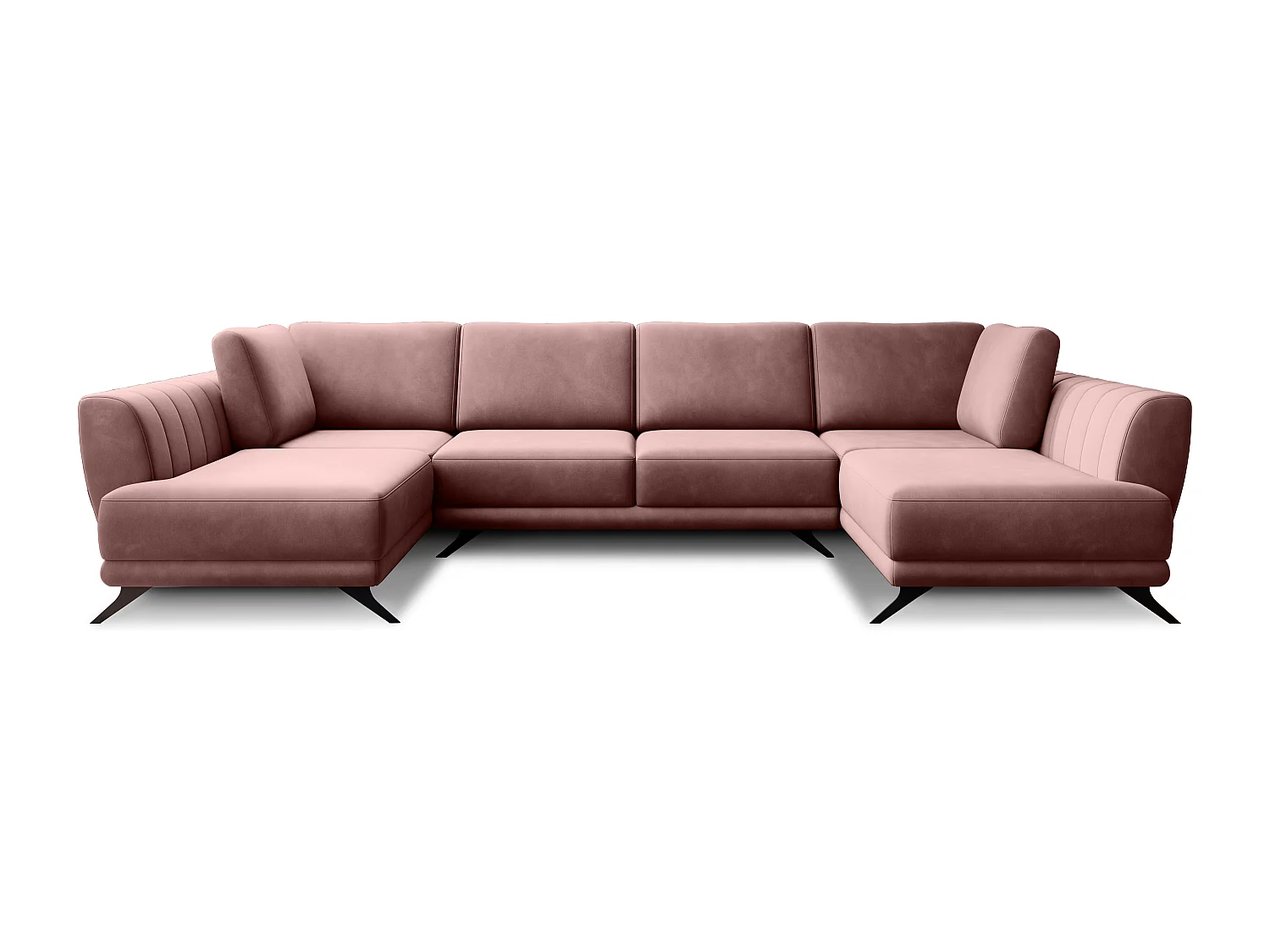 Canapé panoramique LARGOS – Tissu-Rose poudré