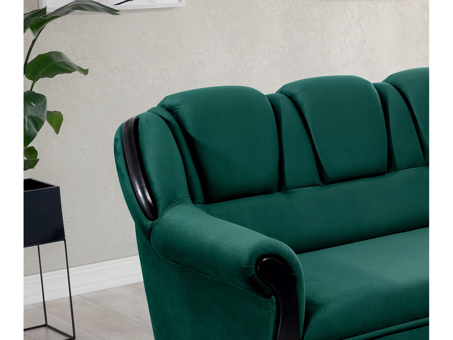 Canapé d'angle convertible avec rangement en velours Majesté-Vert-angle gauche