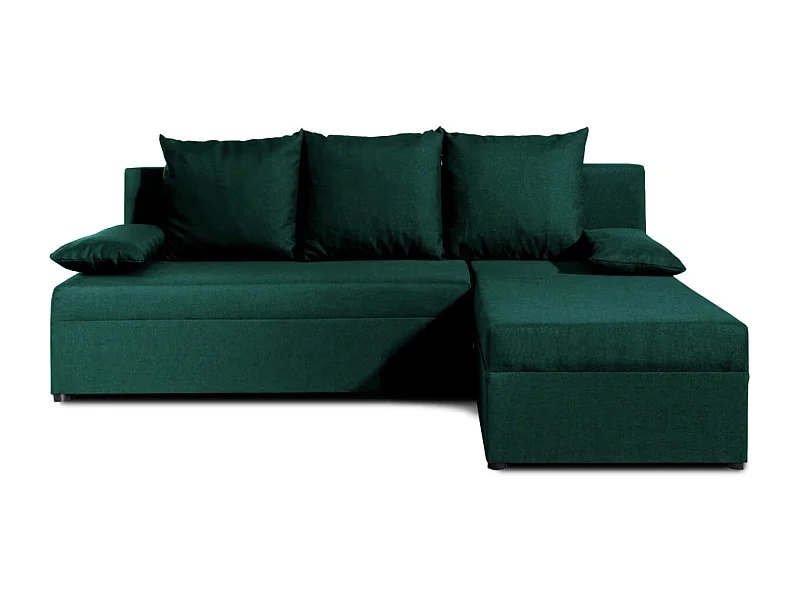 Canapé convertible angle réversible tissu vert Gary 206cm