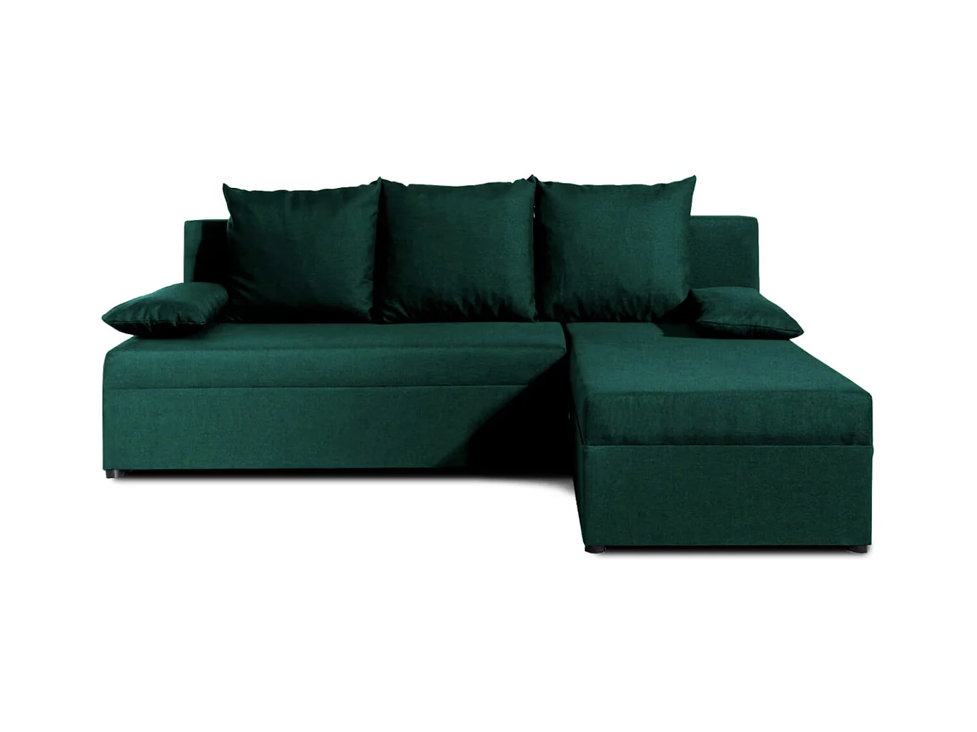 Canapé convertible angle réversible tissu vert Gary 206cm