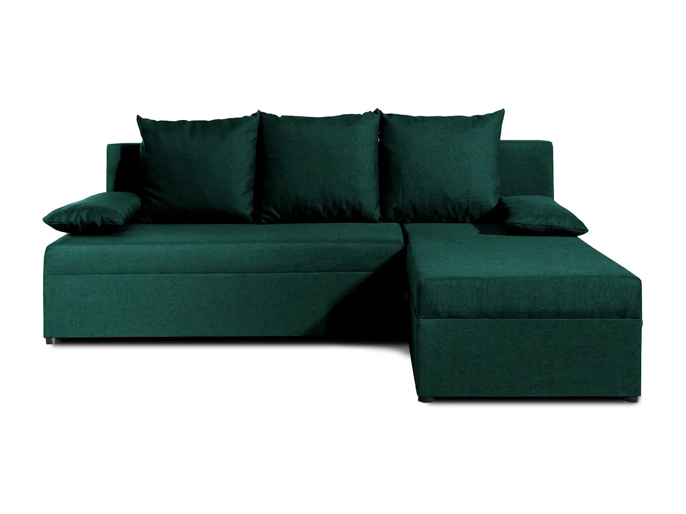 Canapé convertible angle réversible tissu vert Gary 206cm