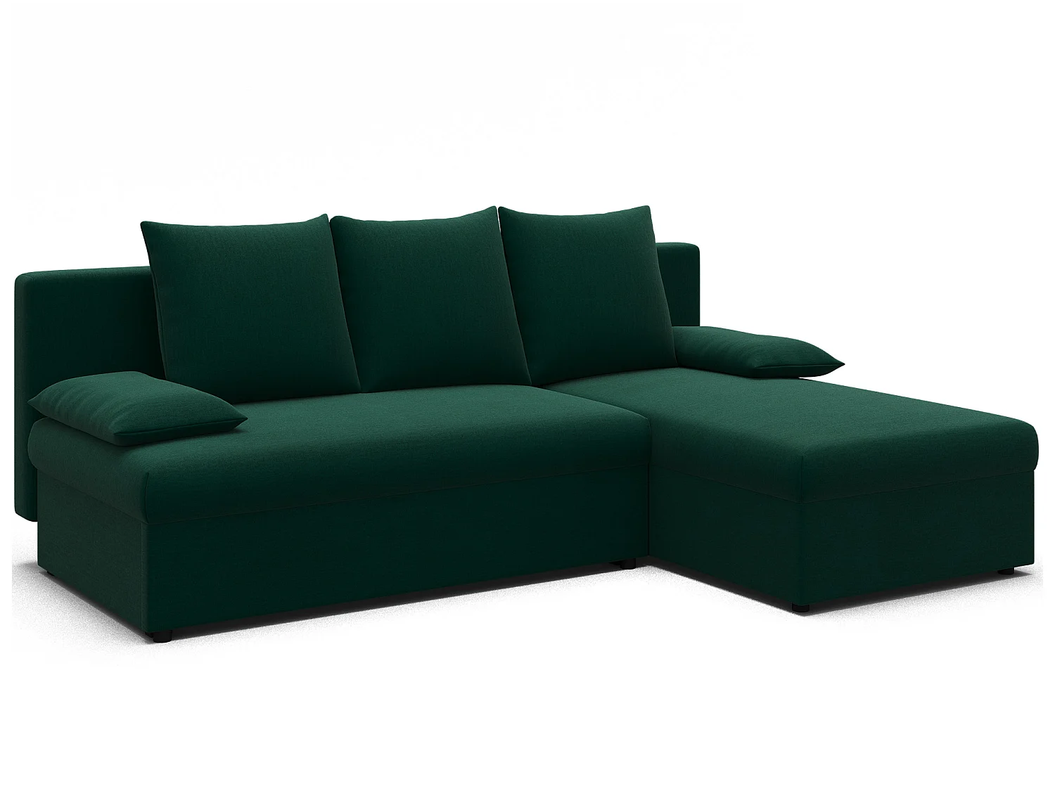 Canapé convertible angle réversible tissu vert Gary 206cm