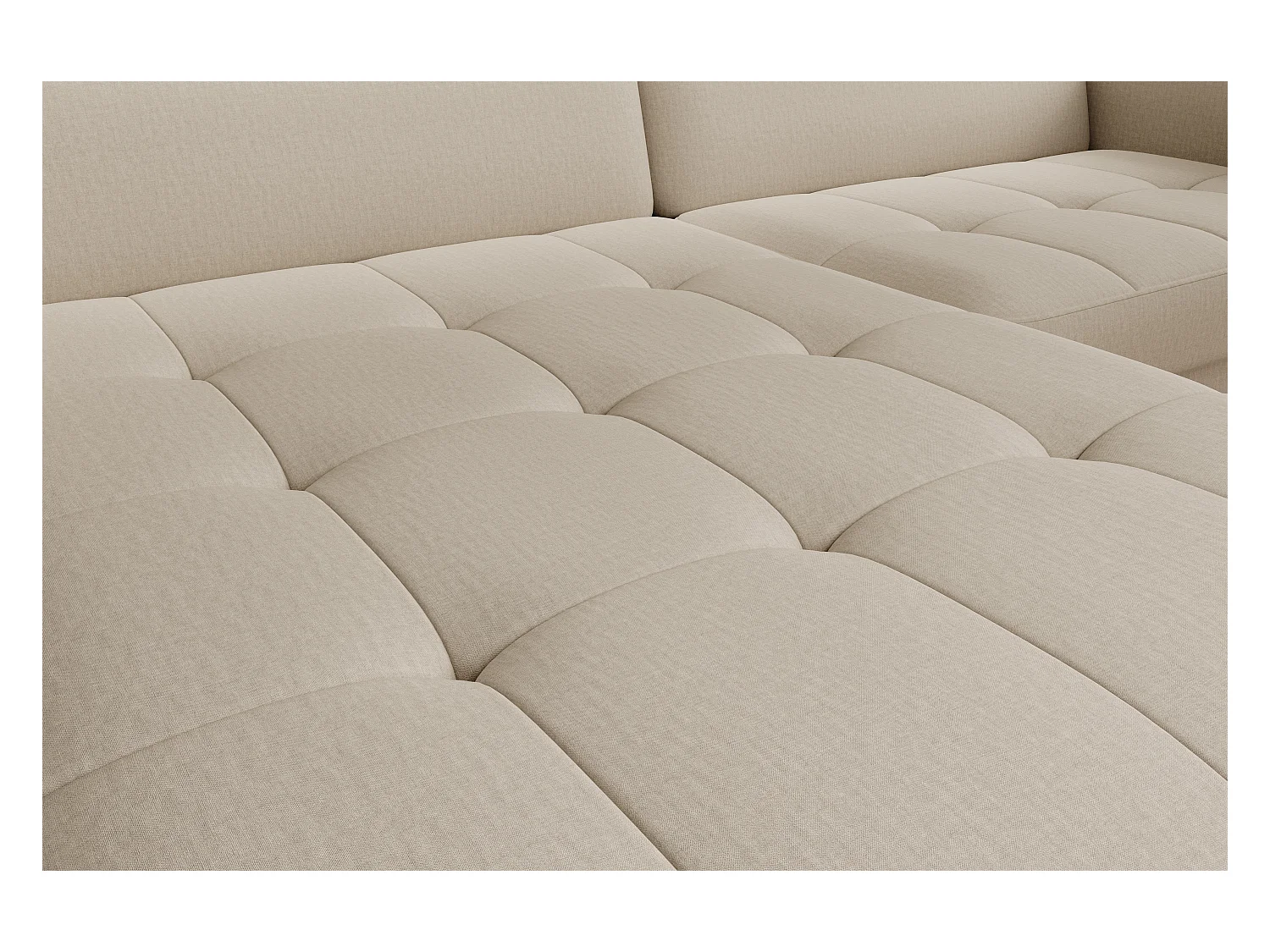 Petit canapé d’angle convertible tissu Kunder-Beige-angle gauche