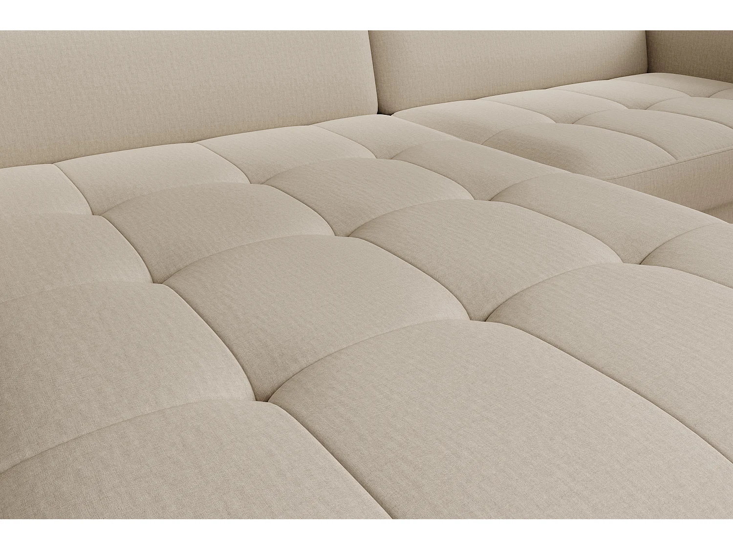 Petit canapé d’angle convertible tissu Kunder-Beige-angle gauche