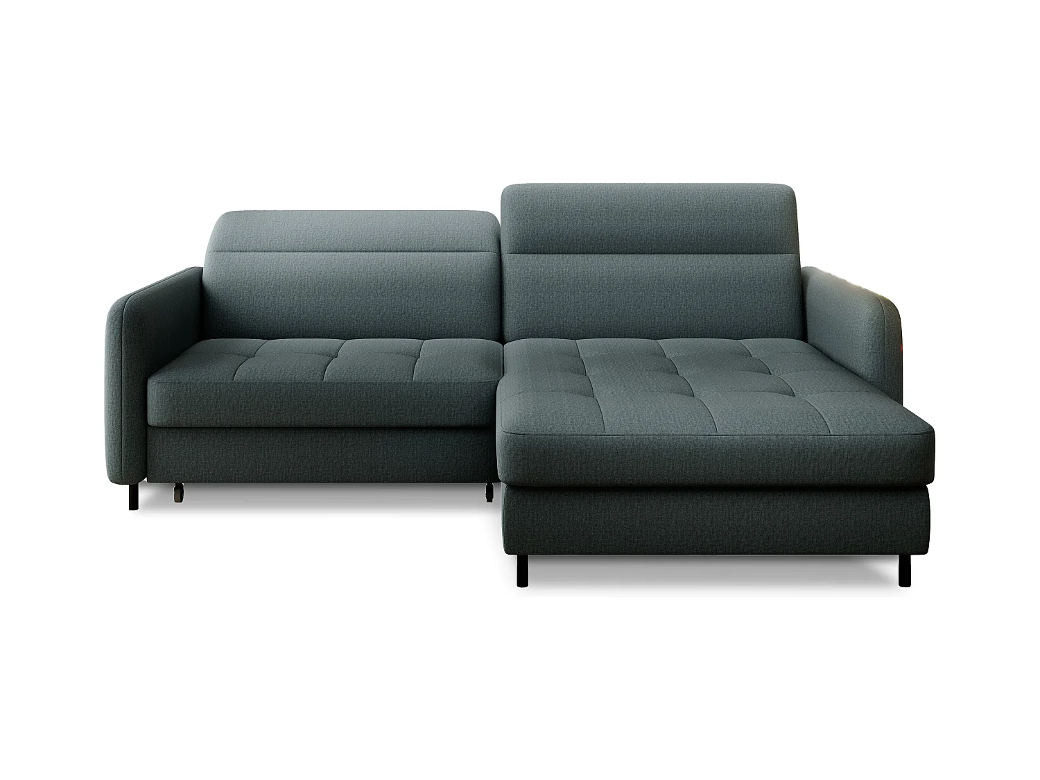 Petit canapé d’angle convertible tissu Kunder-Vert céladon-angle gauche