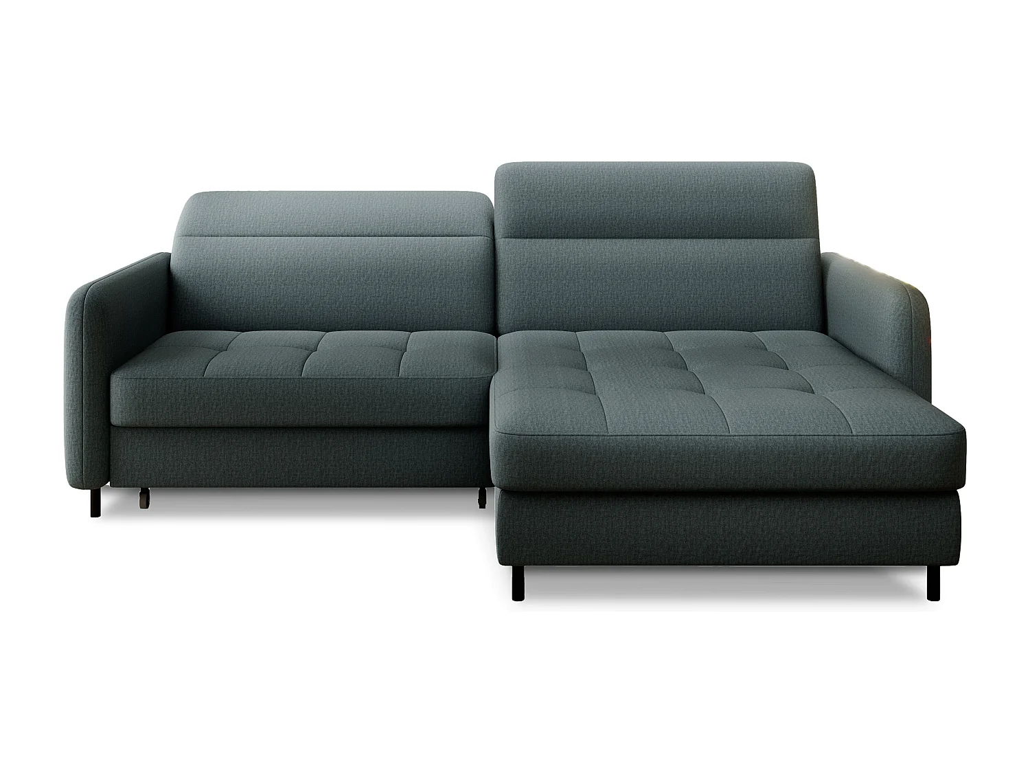 Petit canapé d’angle convertible tissu Kunder-Vert céladon-angle gauche