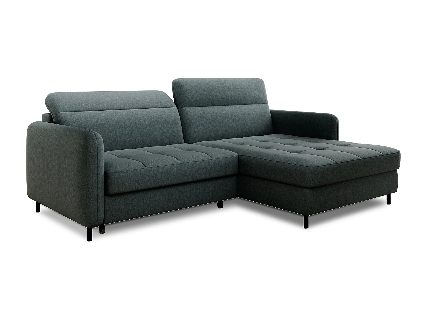 Petit canapé d’angle convertible tissu Kunder-Vert céladon-angle gauche