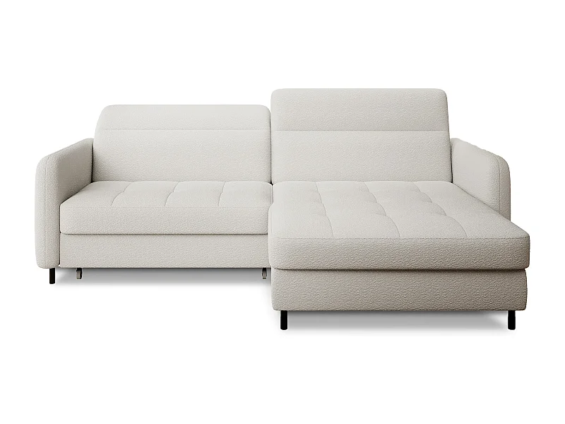 Petit canapé d’angle convertible tissu Kunder-Blanc-angle droit