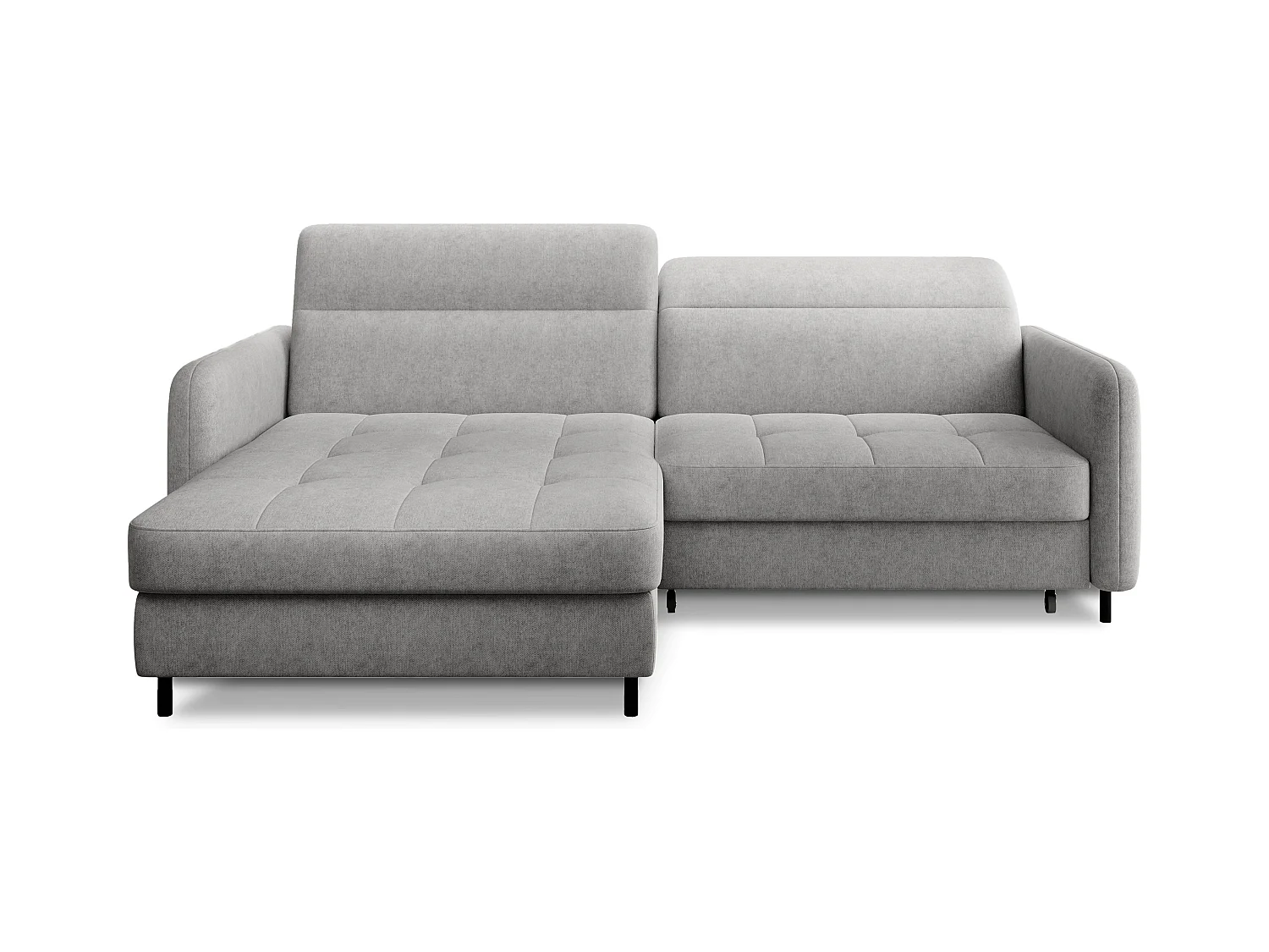 Petit canapé d’angle convertible tissu Kunder-Gris clair-angle gauche