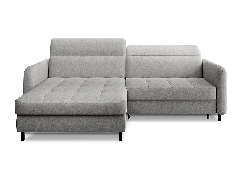 Petit canapé d’angle convertible tissu Kunder-Gris clair-angle gauche