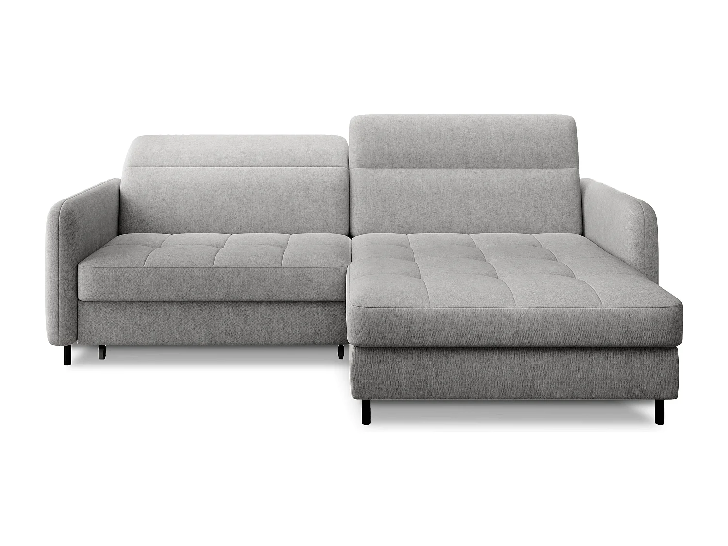 Petit canapé d’angle convertible tissu Kunder-Gris clair-angle droit