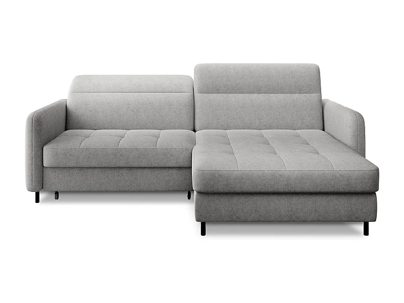 Petit canapé d’angle convertible tissu Kunder-Gris clair-angle droit