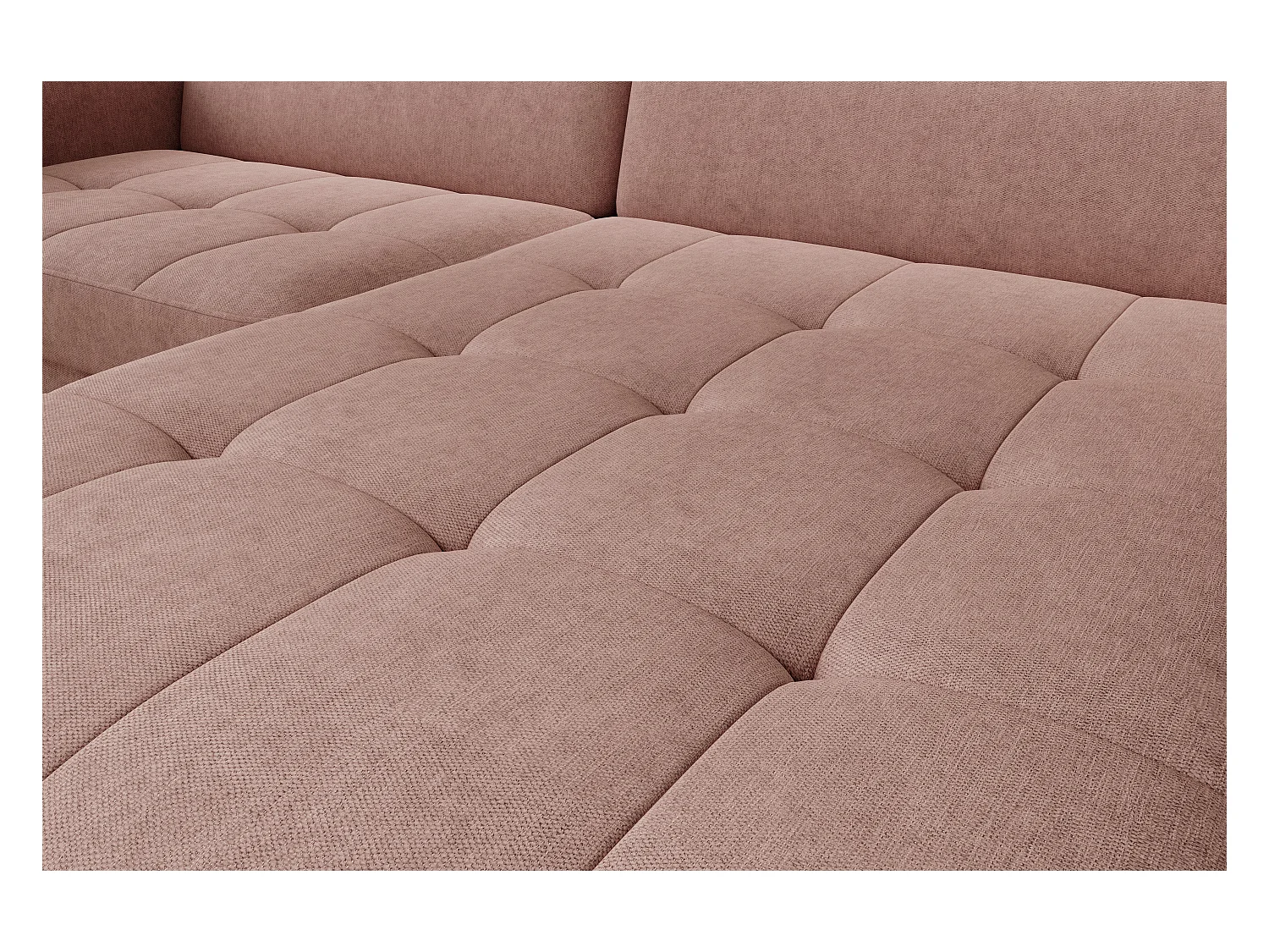 Petit canapé d’angle convertible tissu Kunder-Saumon-angle droit