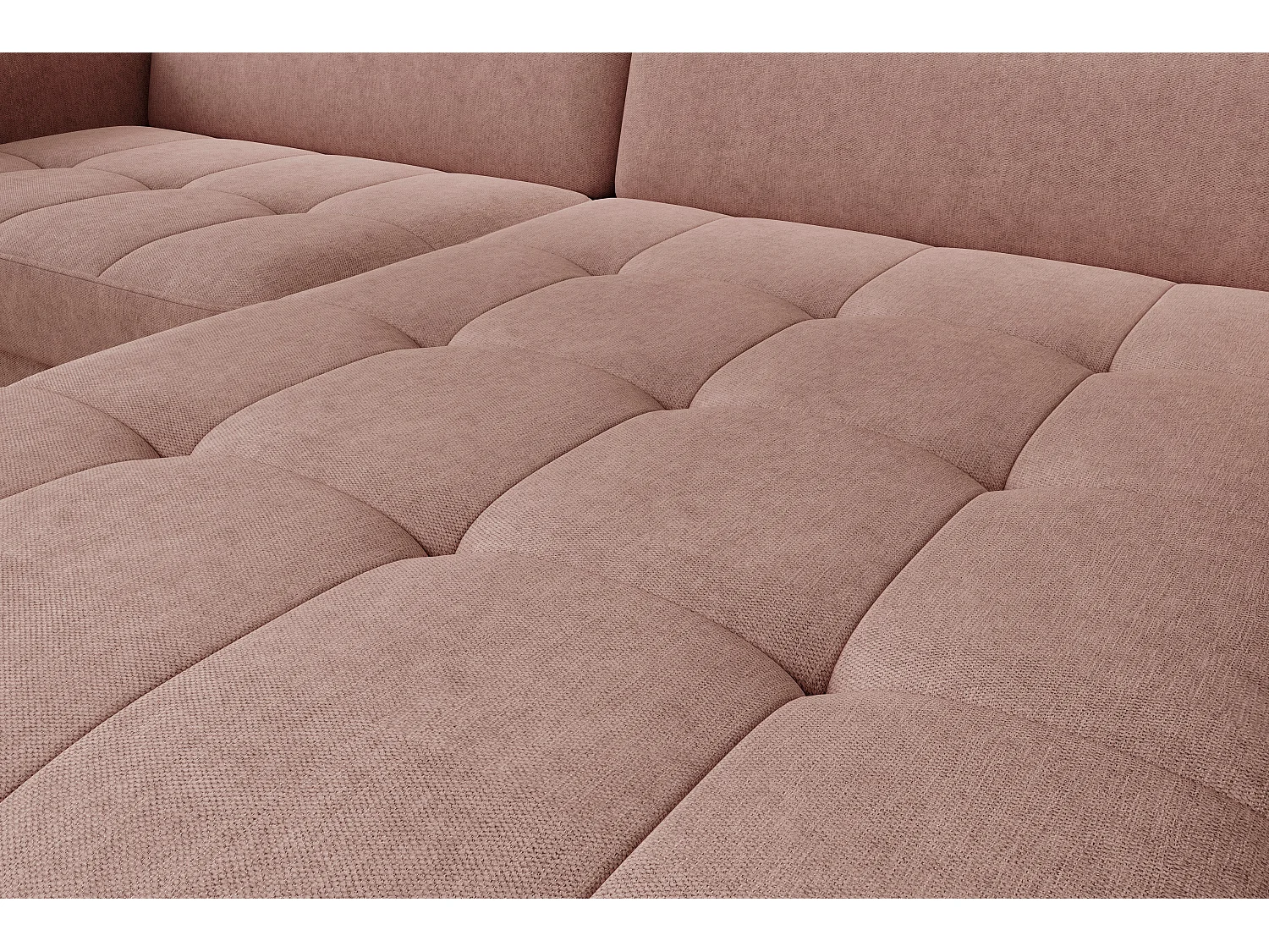 Petit canapé d’angle convertible tissu Kunder-Saumon-angle droit