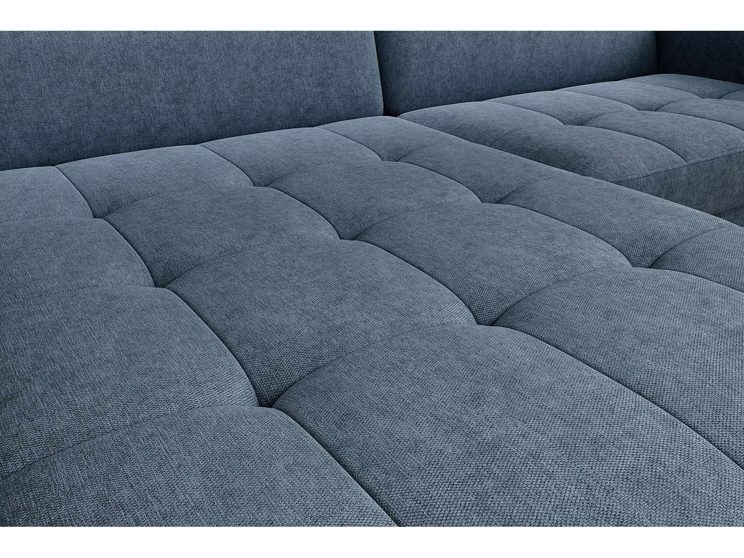 Petit canapé d’angle convertible tissu Kunder-Bleu turquin-angle gauche