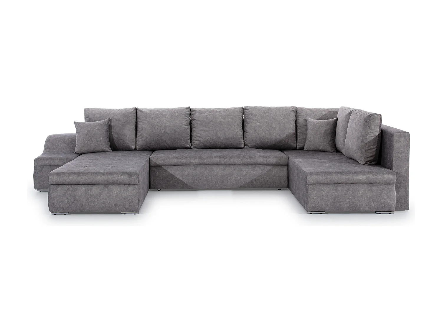 Canapé panoramique convertible JONAZ tissu - Rangement integré-Beige vintage-Méridienne A gauche