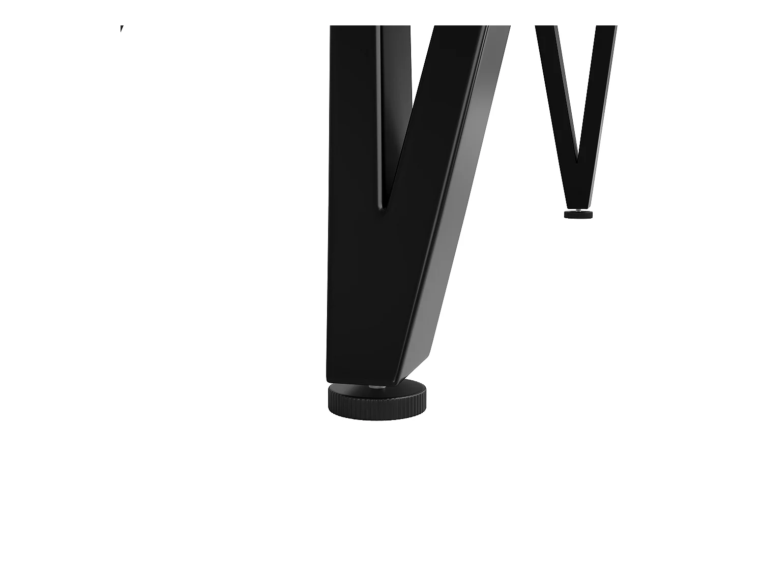 Table à manger ronde 100x100x76cm avec plateau en placage marbre blanc, pieds en métal noir réglable