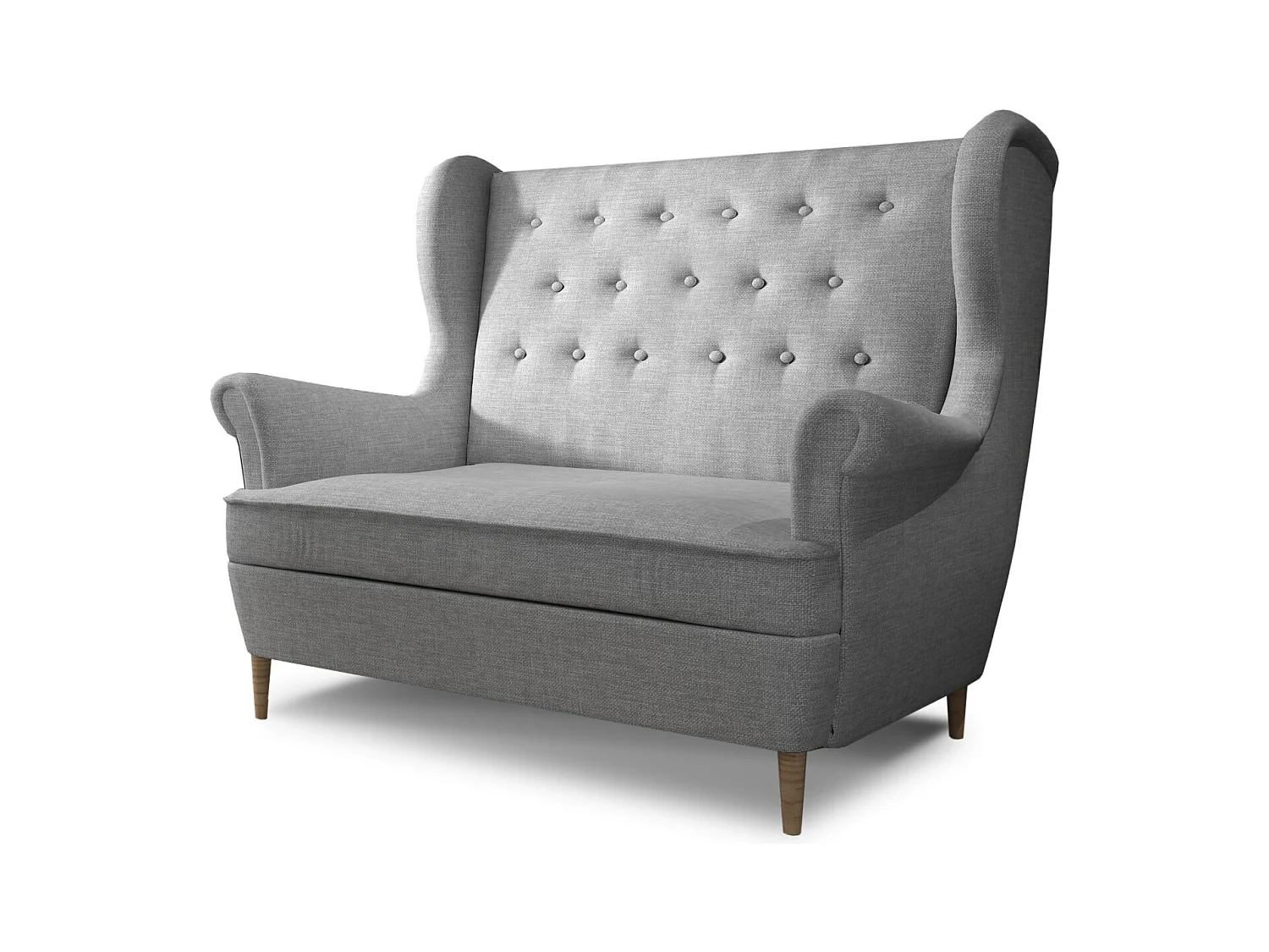 Canapé bergère LIZZI – Élégance rétro et confort absolu-Gris clair chiné