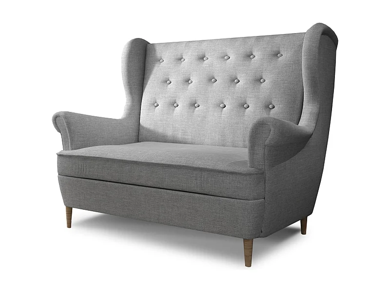 Canapé bergère LIZZI – Élégance rétro et confort absolu-Gris clair chiné