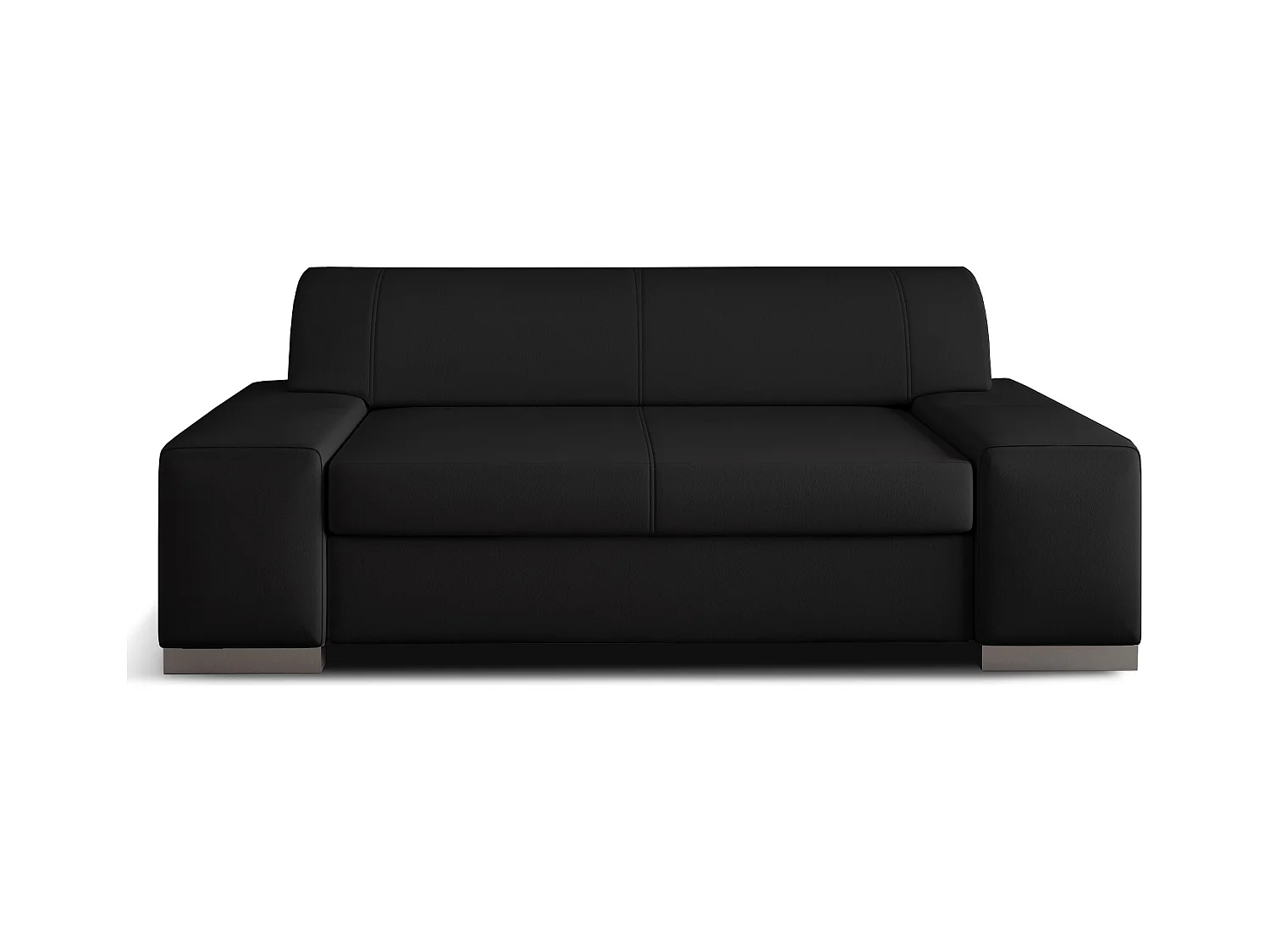 Canapé en simili cuir PLAZO – Confort et du raffinement-Noir-3 places