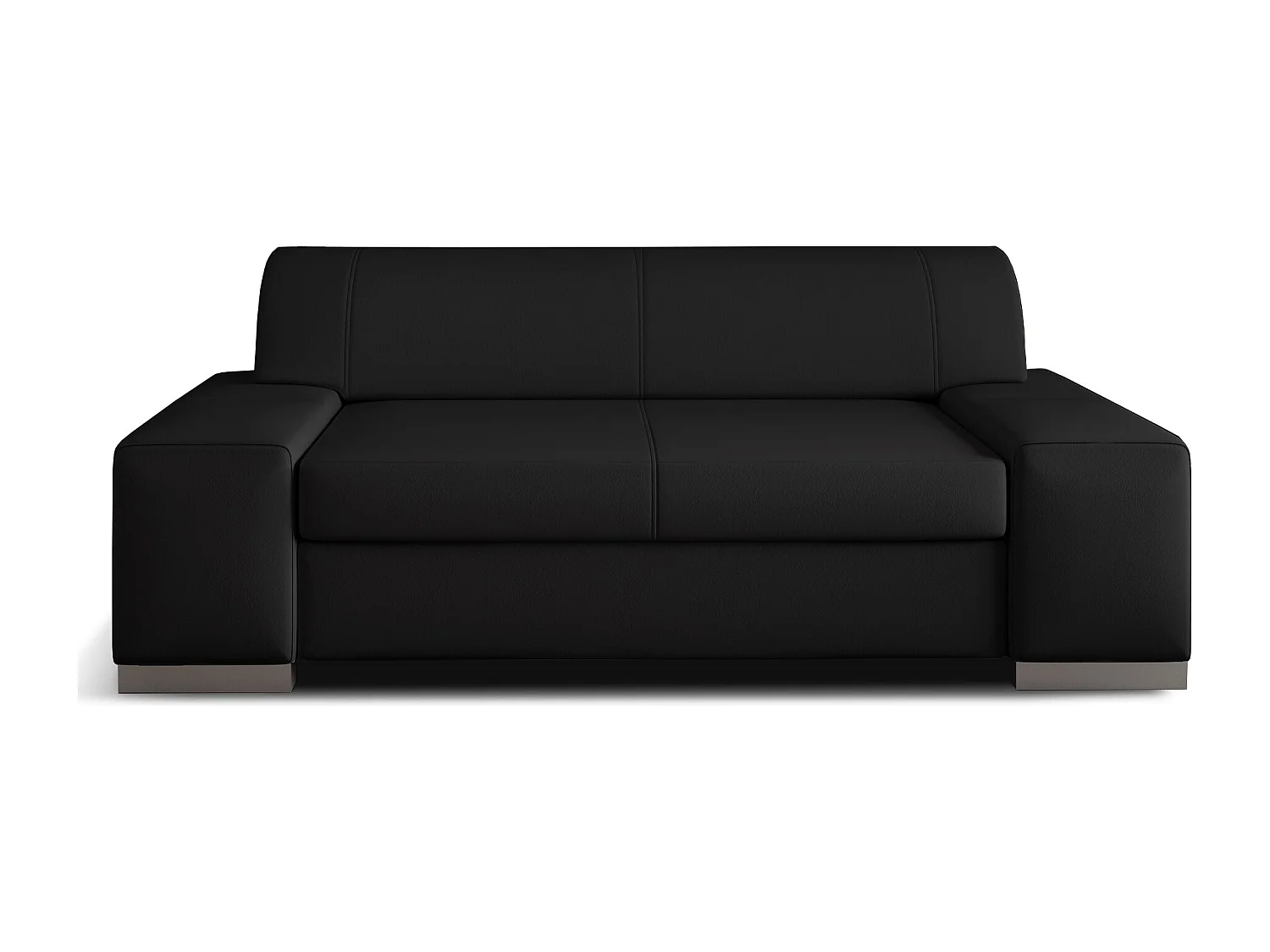 Canapé en simili cuir PLAZO – Confort et du raffinement-Noir-3 places