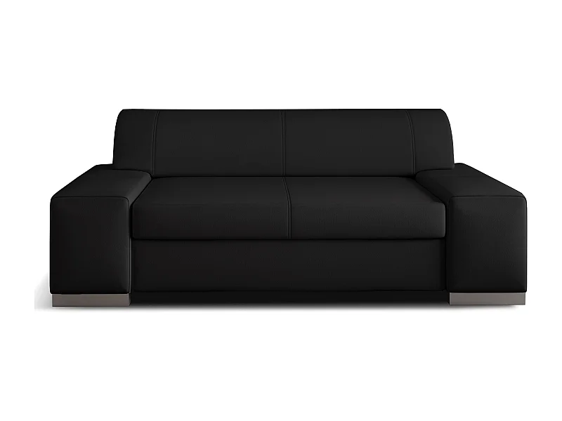 Canapé en simili cuir PLAZO – Confort et du raffinement-Noir-3 places