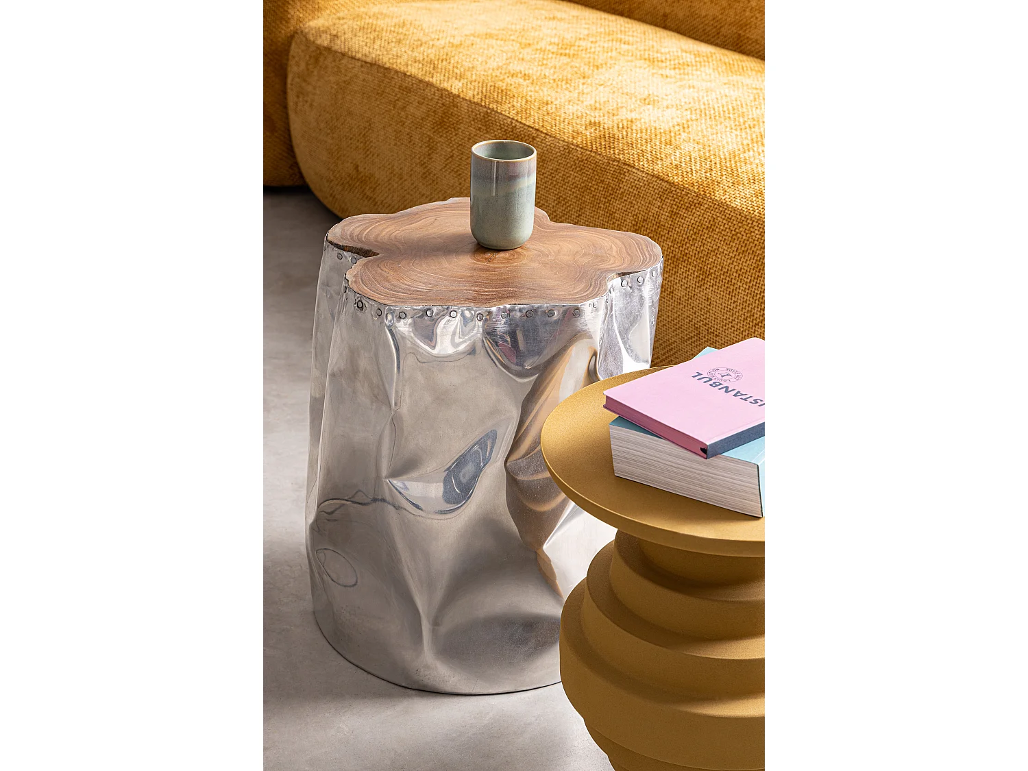 Canapé design 3 places KALVIN-Jaune