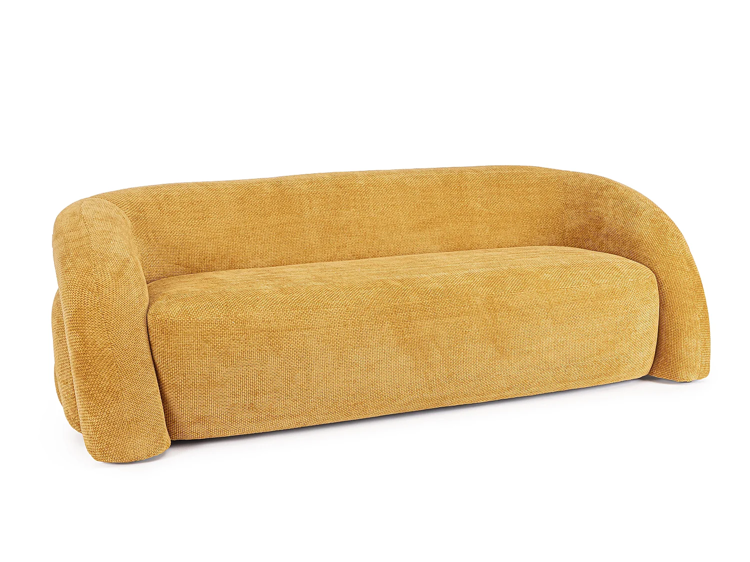 Moderner 3-Sitzer Sofa, gebogen, Stoff, 200x89x61, Bizzotto Clemence
