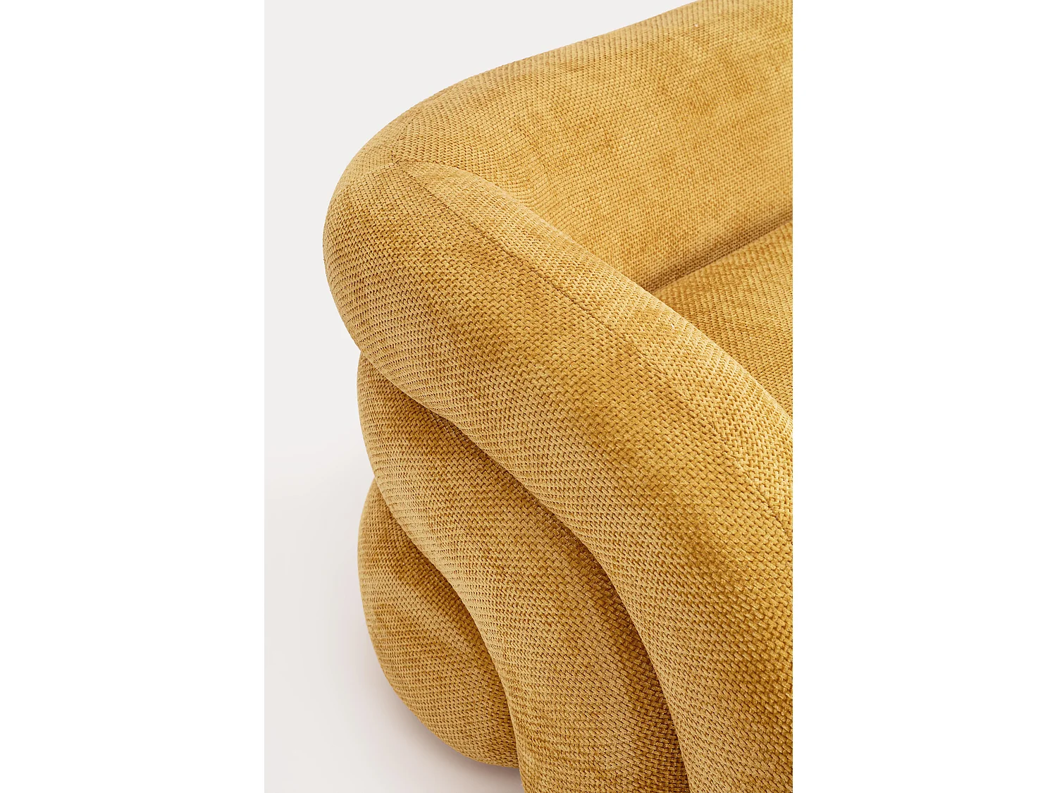 Moderner 3-Sitzer Sofa, gebogen, Stoff, 200x89x61, Bizzotto Clemence