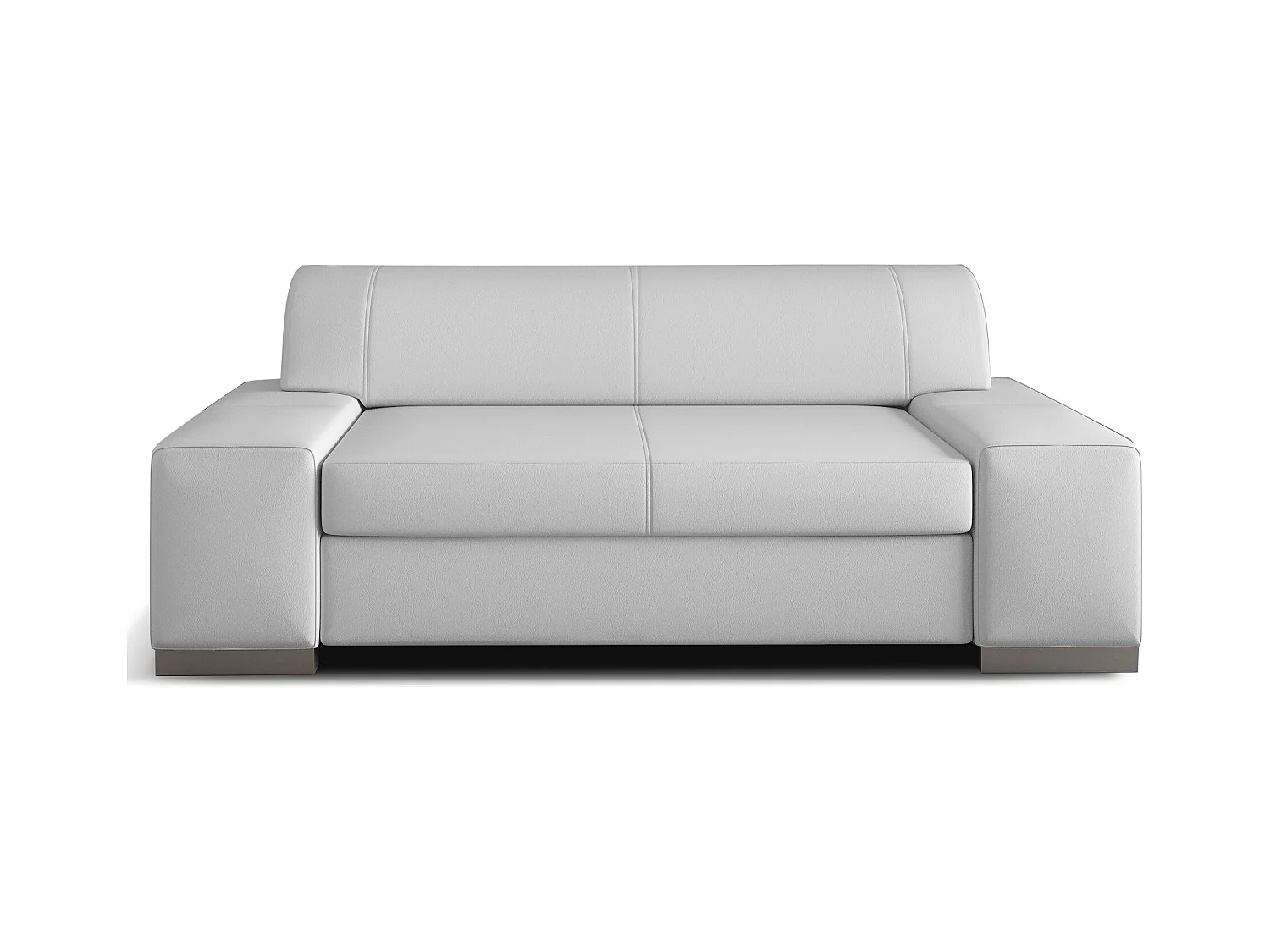Canapé en simili cuir PLAZO – Confort et du raffinement-Blanc-3 places