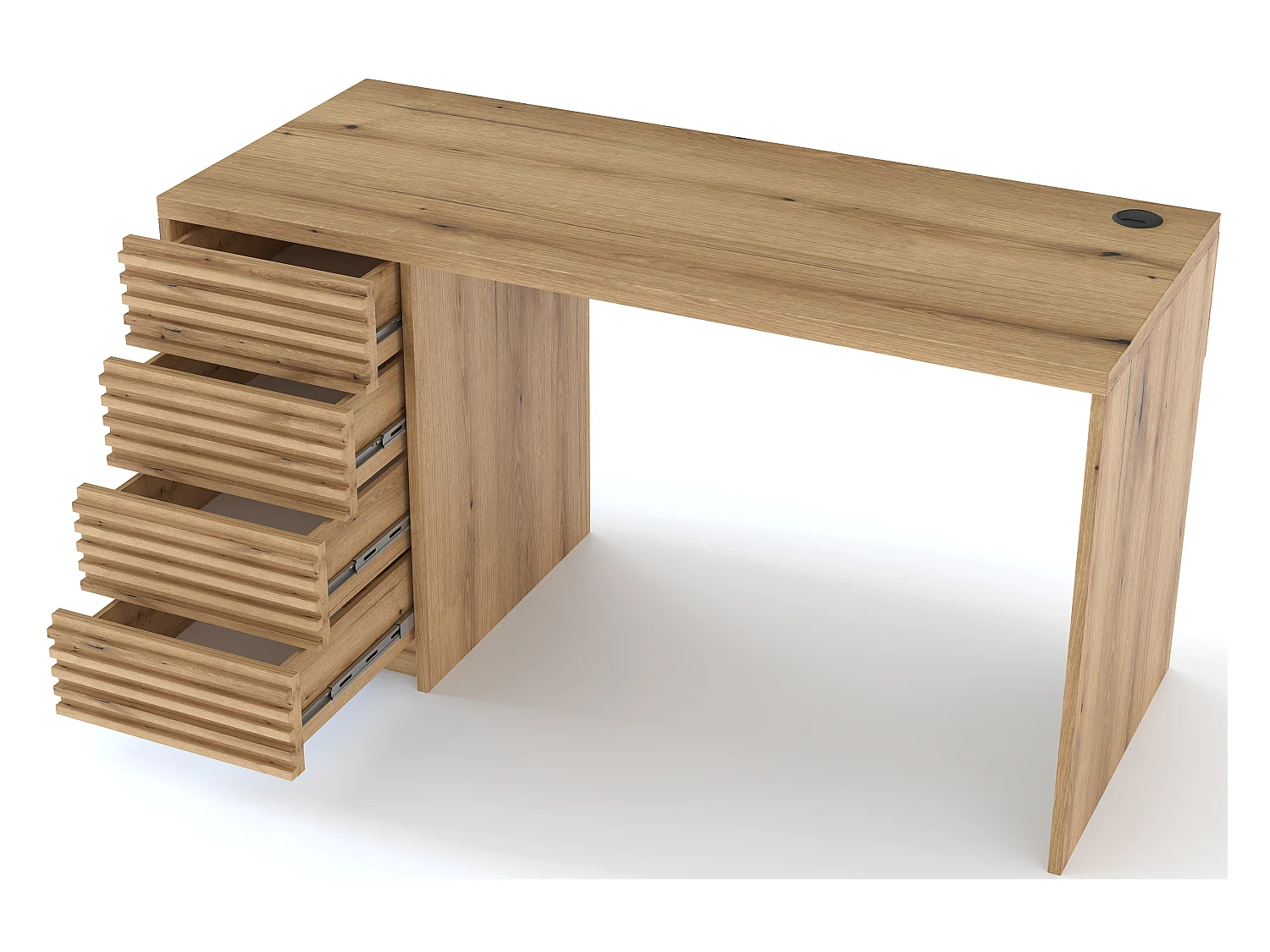 Bureau en bois ARITA – 120 ou 140cm – Chêne artisan-Largeur 140 cm