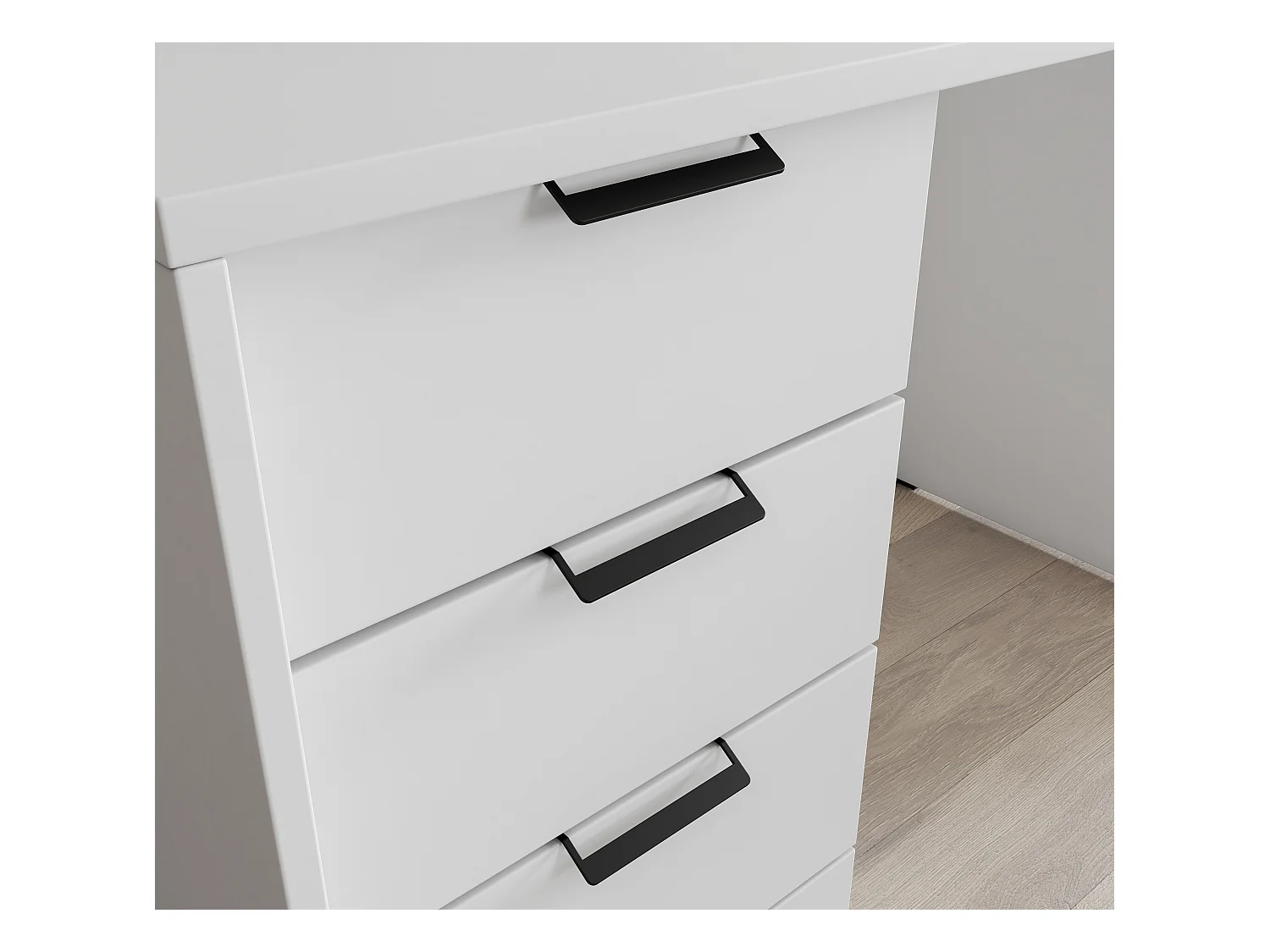 Bureau AROLD – 120 ou 140cm – Blanc mat ou bois Naturel-Blanc-Largeur 140 cm